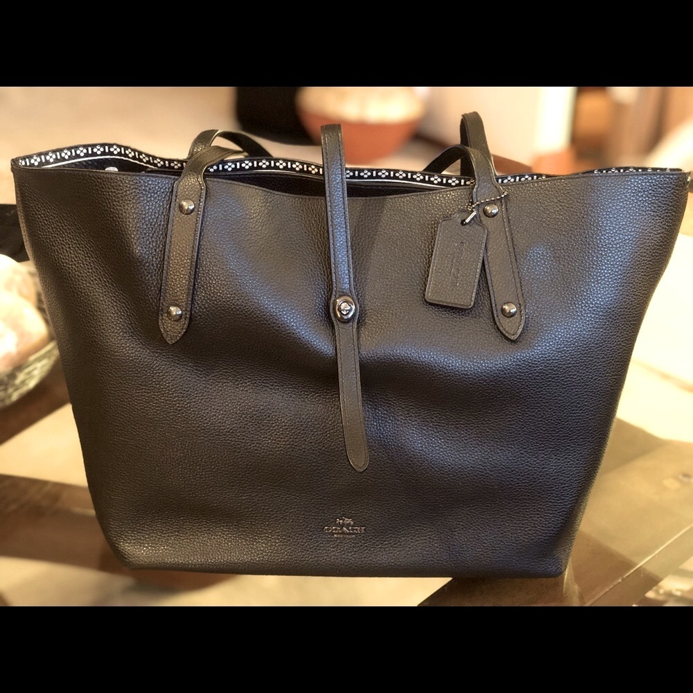COACH Market Tote Skull Bandana Interior